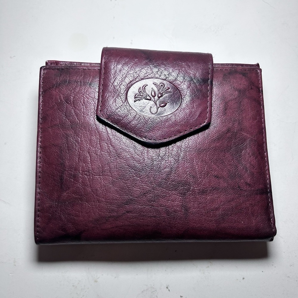 Buxton Plum Leather Mini Heiress Wallet Billfold